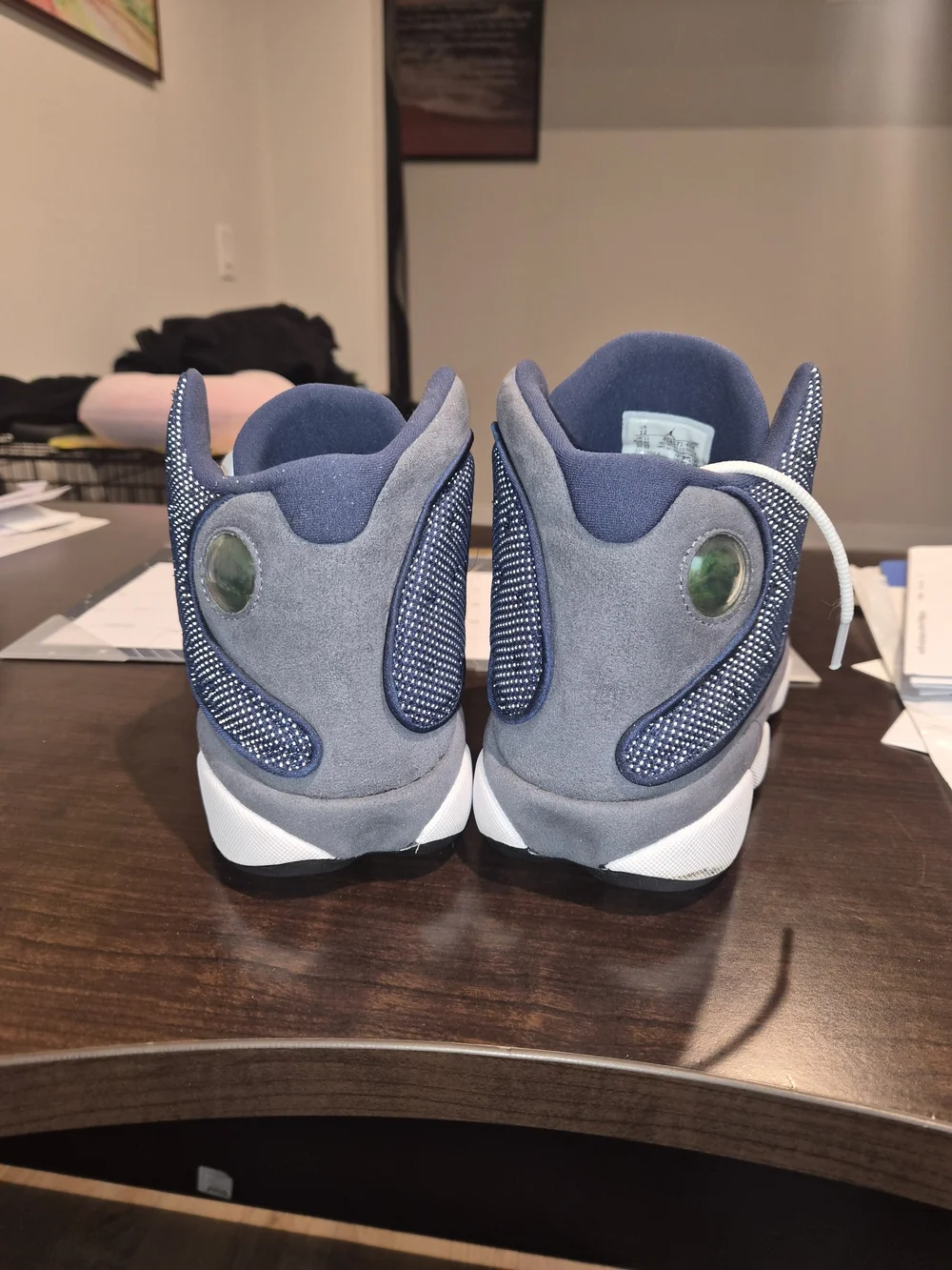 Jordan Men’s Navy Blue and White Athletic Sneakers